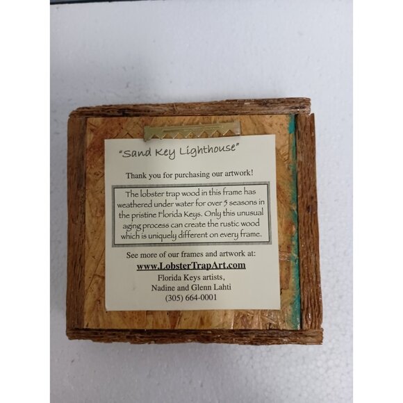 Vintage Cottage On The Shore Tile Wall Art Decor Framed Handmade Coastal Beach - Picture 3 of 6